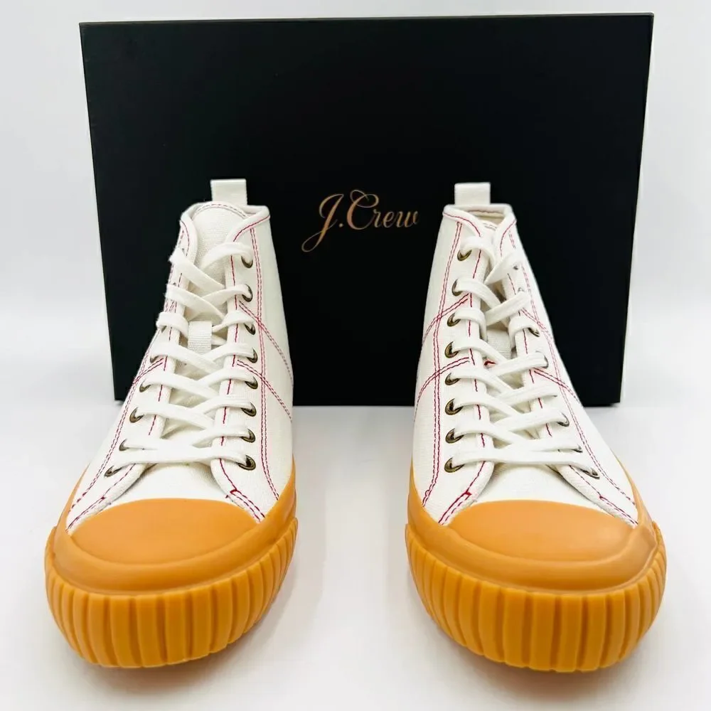 J.Crew High Top Canvas Sneaker in Ivory Gum Size 7